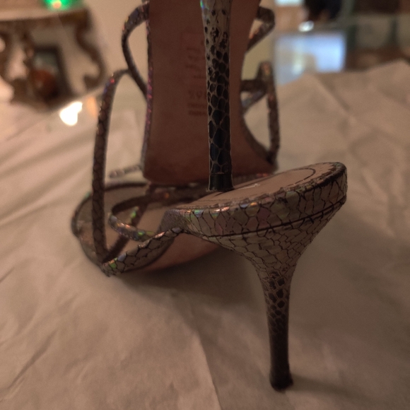 Jean-Michel Cazabat Holographic Snake Print Leather Stilettos - Picture 5 of 8